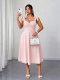 Plus Size Elegant Ruched A-Line Camisole Dress