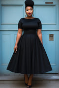 Pleated A-Line Midi Dress