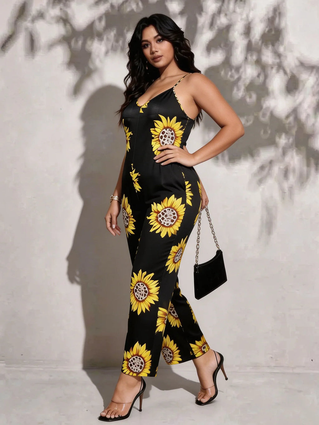 Sunflower Satin Wide-Leg Jumpsuit