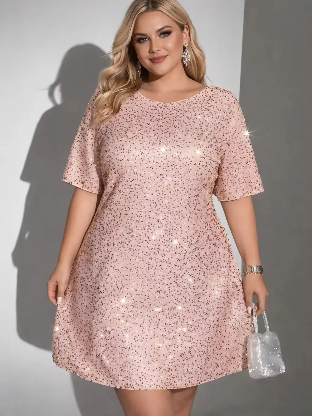 Blush Pink Sequin Dress