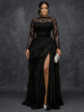 Plus Size Elegant Lace Mesh Dress