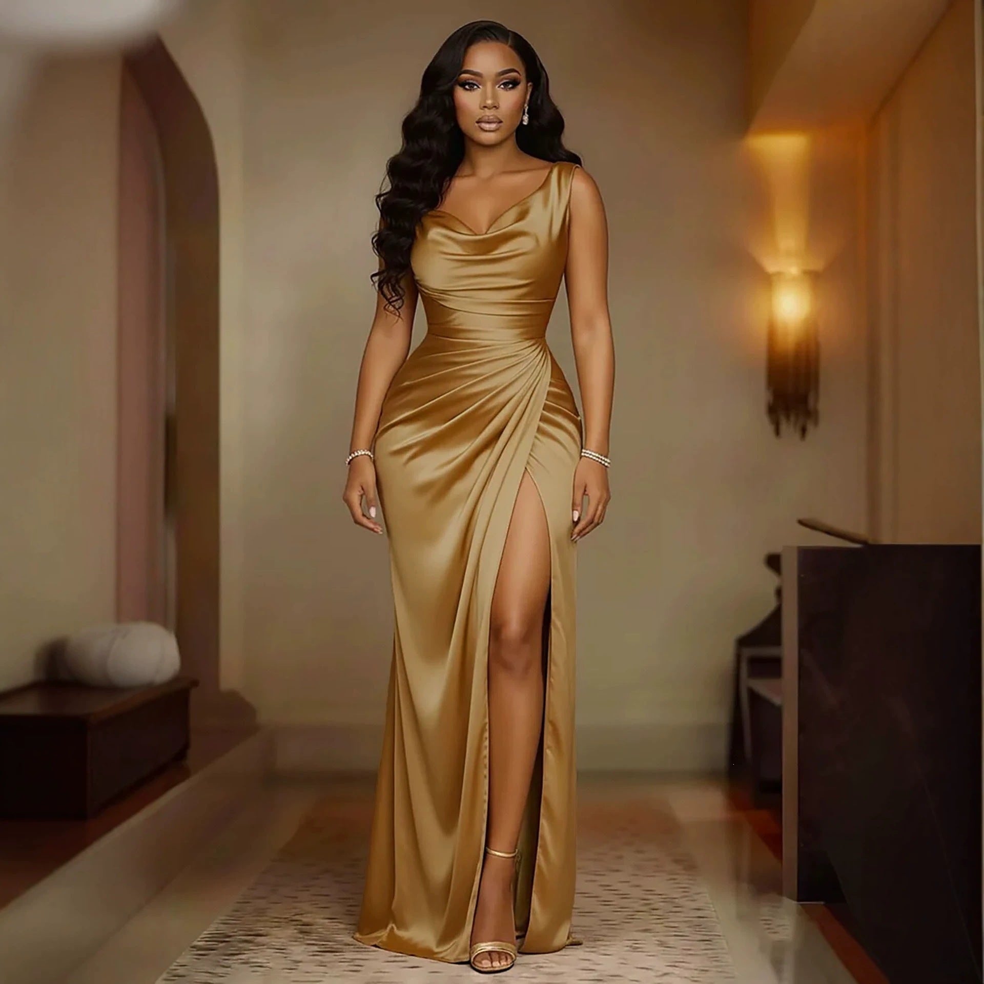 Draped Elegance Maxi Dress